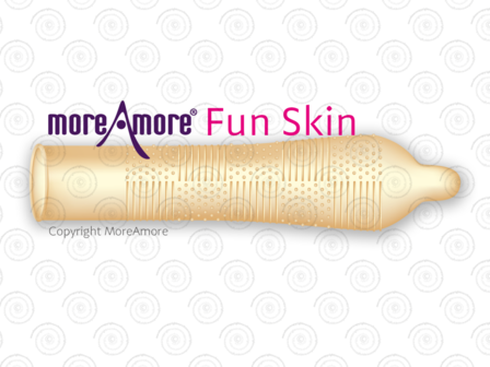 MoreAmore Fun Skin 12 condoom met dots&ribs vorm condoom
