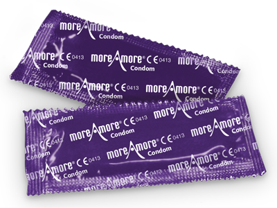 MoreAmore Basic Skin 100 condooms met glijmiddel in langwerpige folie
